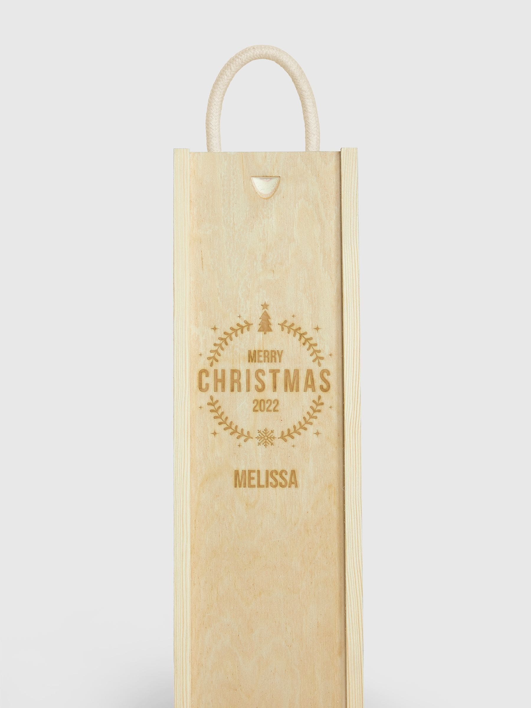 Personalised Merry Christmas Gift Box With Rose Wine by Gifted Drinks