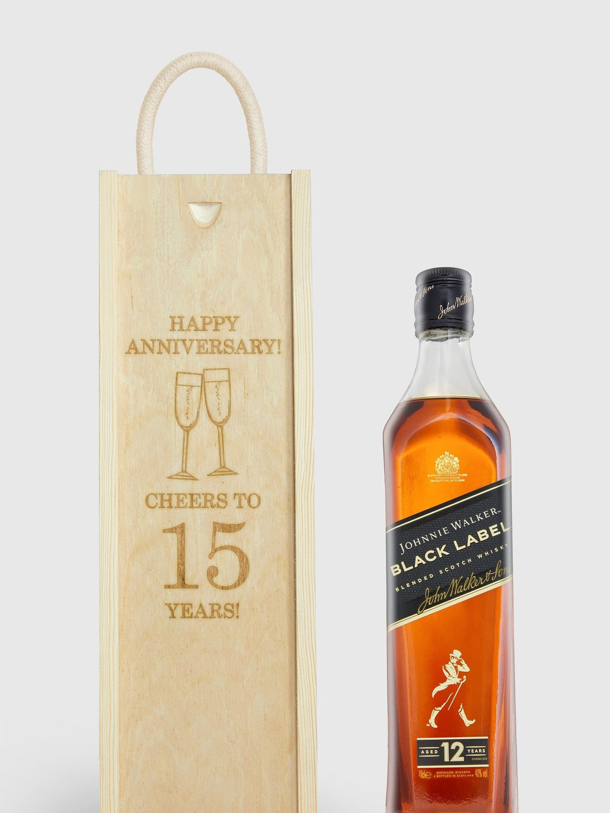 Johnnie Walker Black Label Scotch whisky personalised gift box, imported from the UK