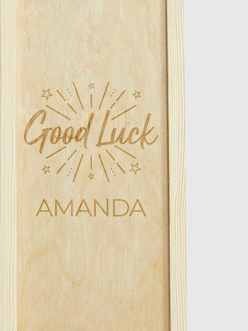 Gifted Drinks Personalised Good Luck gift box with Baileys 70cl, imported from the UK