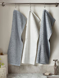 Set of 5 Grey Hearts Terry Set of 3 Tea Towels