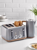 Bronx toasters grey wood effect 4 slice, UK version