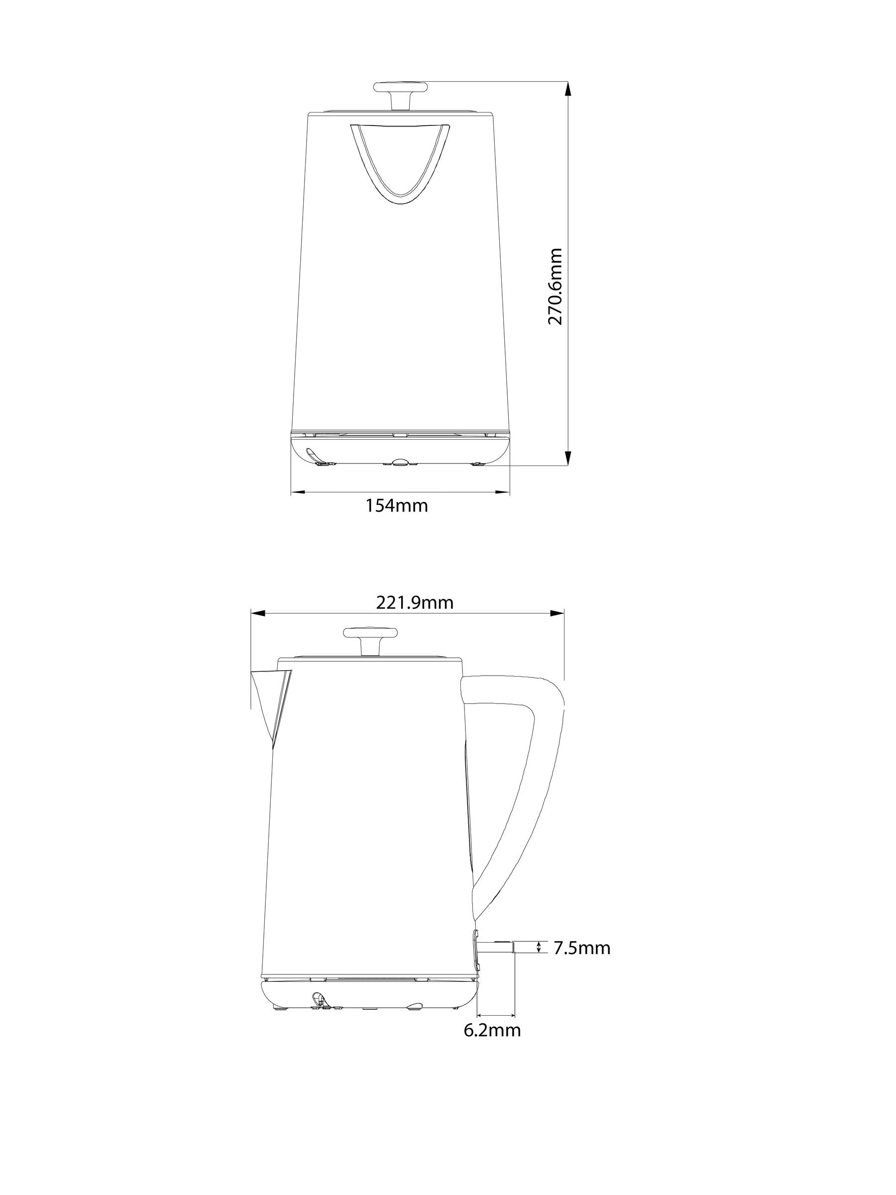 Bronx grey kettle 1.7L, UK version