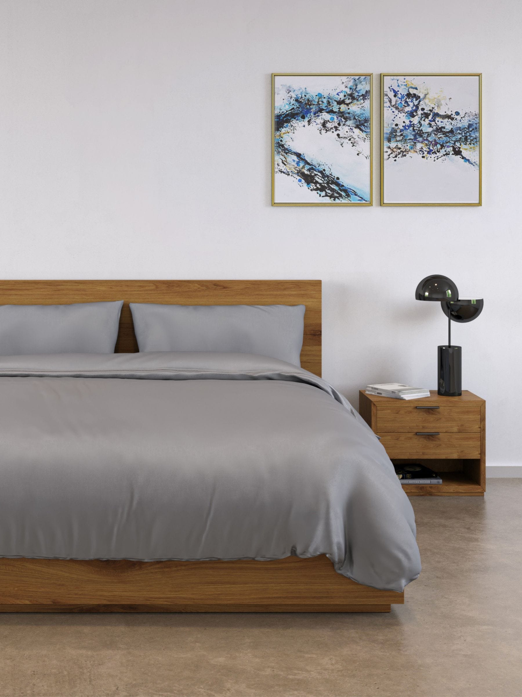 Panda Silver 100% Bamboo Bedding Set, imported from the UK