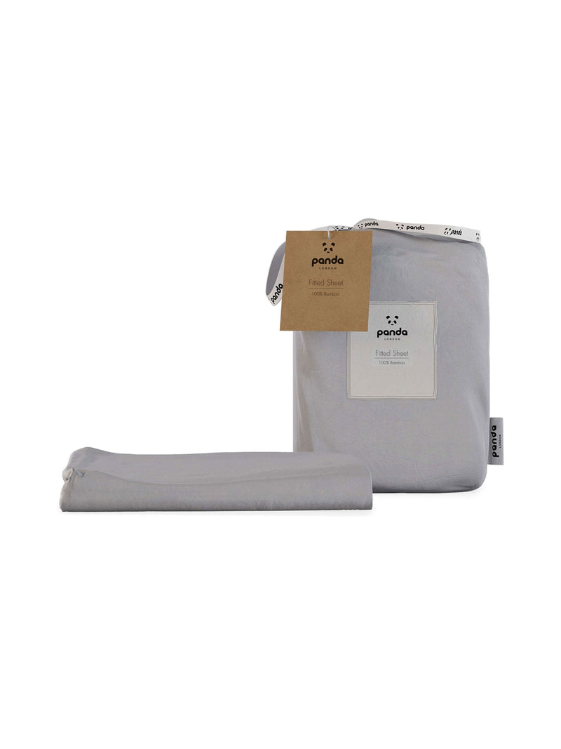 Panda Silver bamboo hypoallergenic fitted sheet, imported from the UK