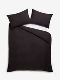 Black Cotton Rich Plain Duvet Cover and Pillowcase Set - British product