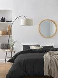 Black Cotton Rich Plain Duvet Cover and Pillowcase Set - British product