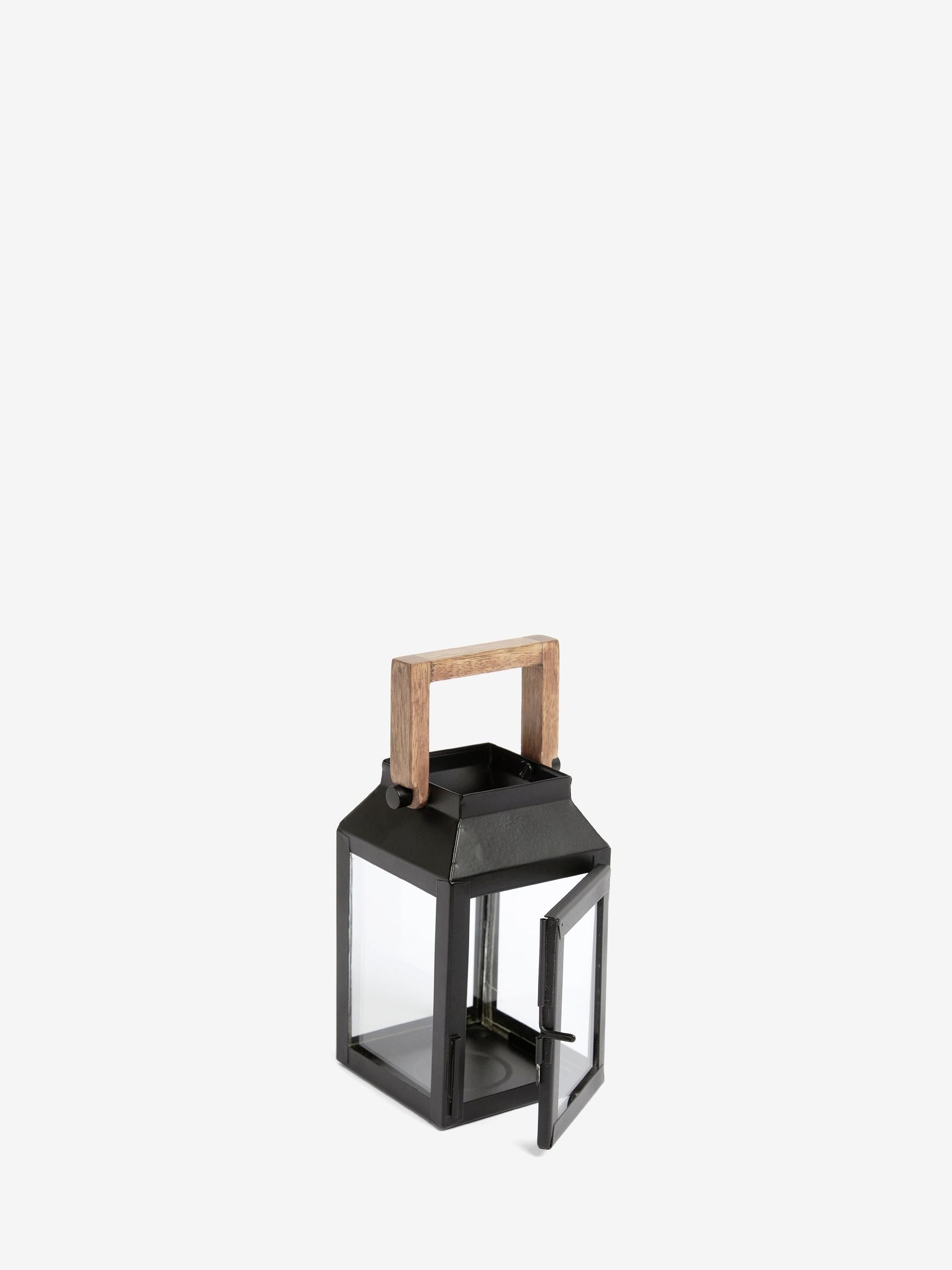 Black Bronx Metal Mini Lantern Candle Holder