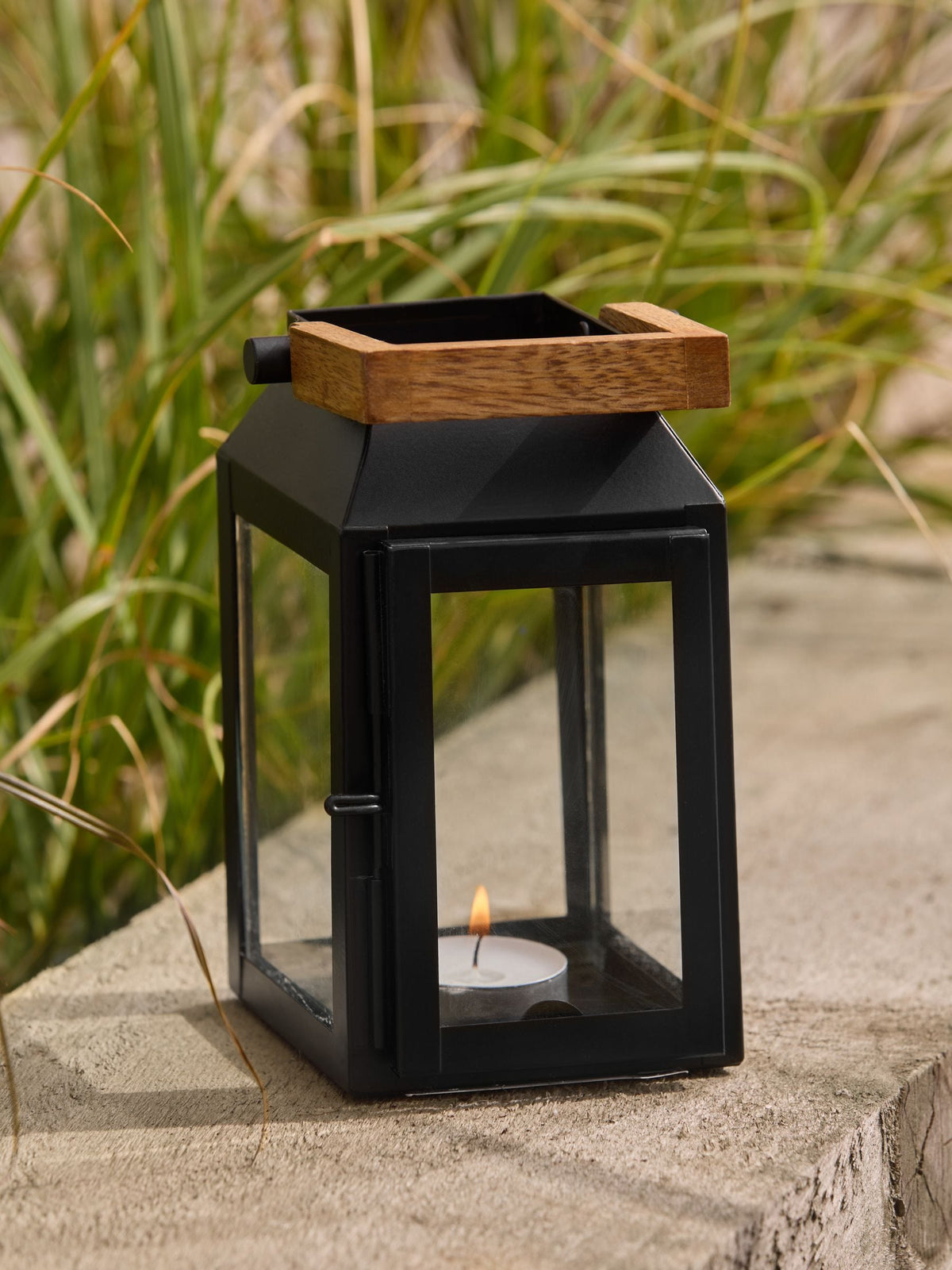 Black Bronx Metal Mini Lantern Candle Holder