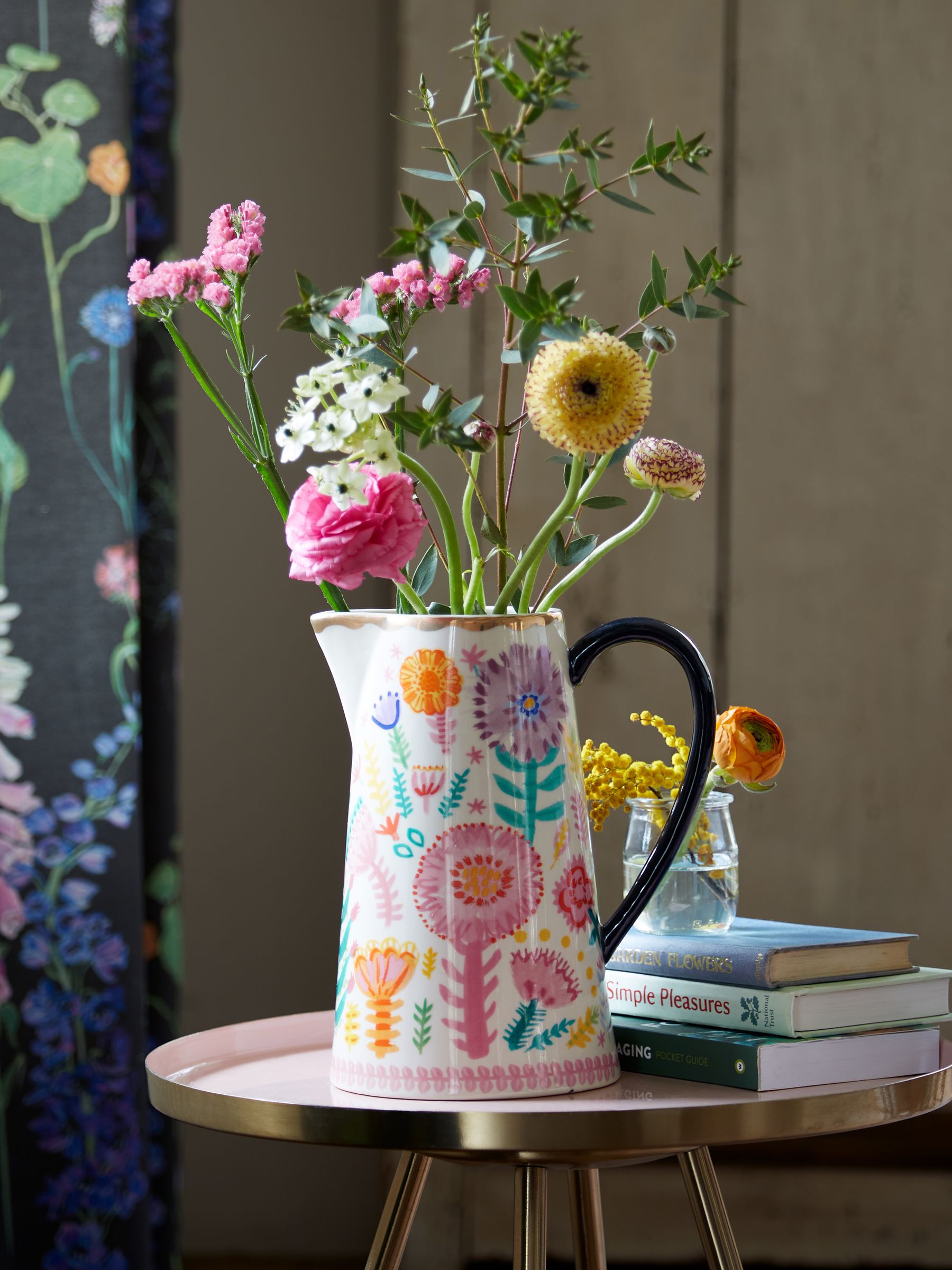 Lucy Tiffney floral ceramic vase jug, UK version