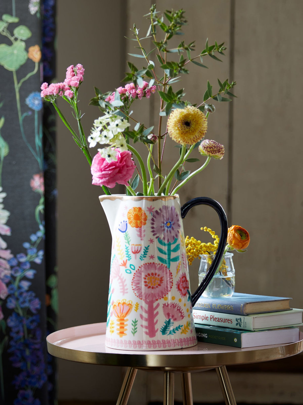 Lucy Tiffney floral ceramic vase jug, UK version