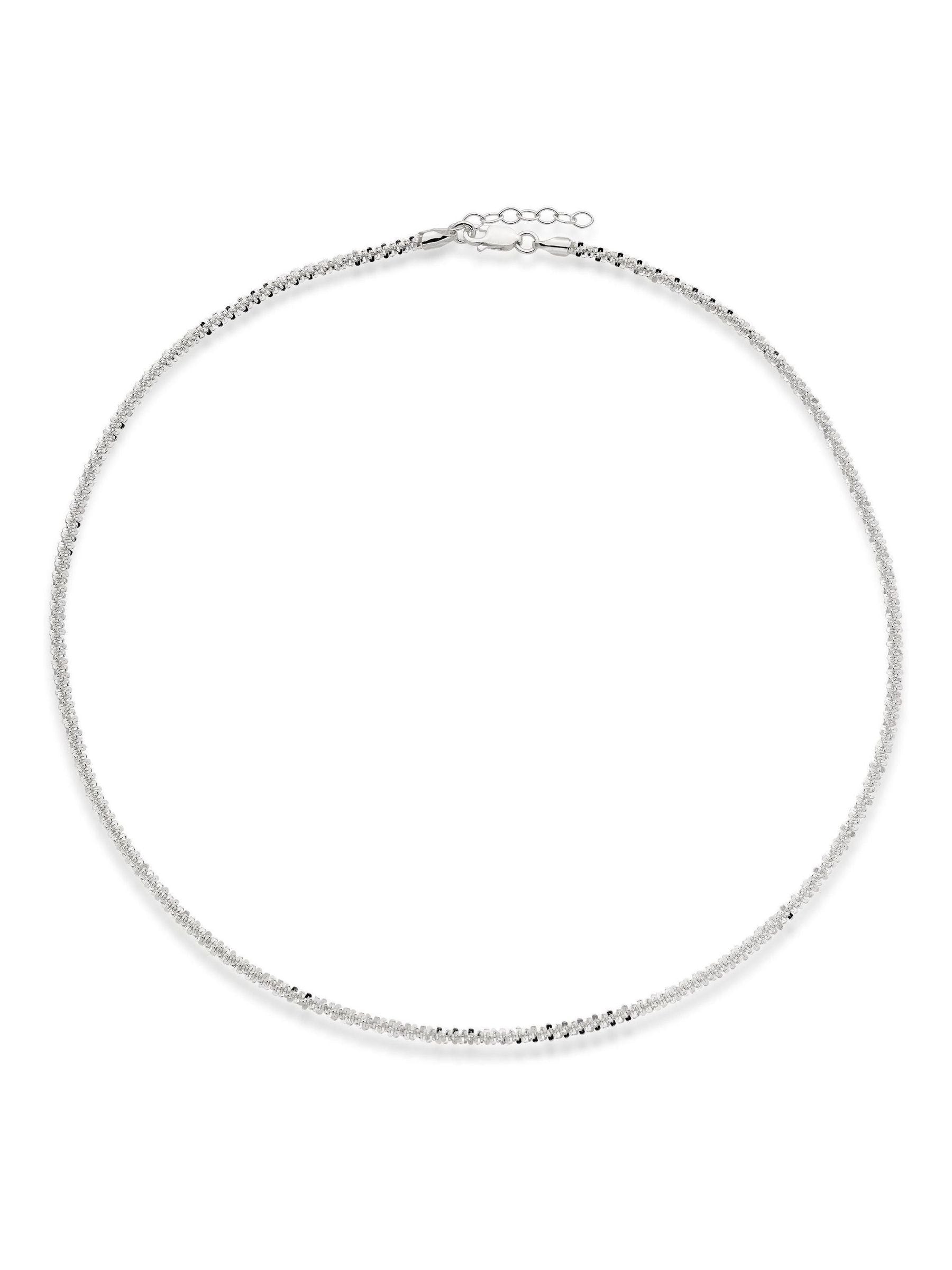 Twisted Sterling Silver Necklace 45cm