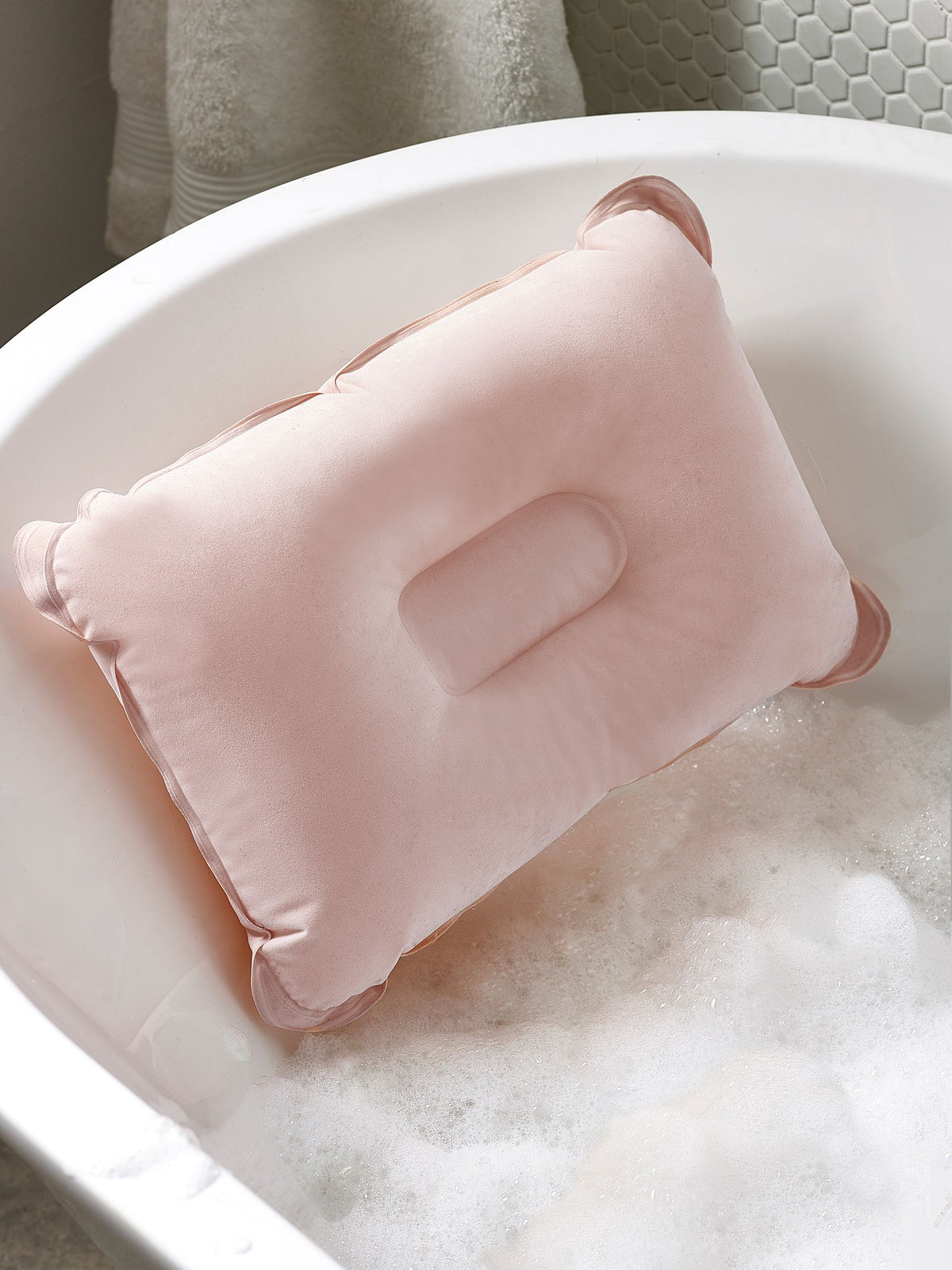 Just Pink soft touch bath pillow 35cm, imported from the UK