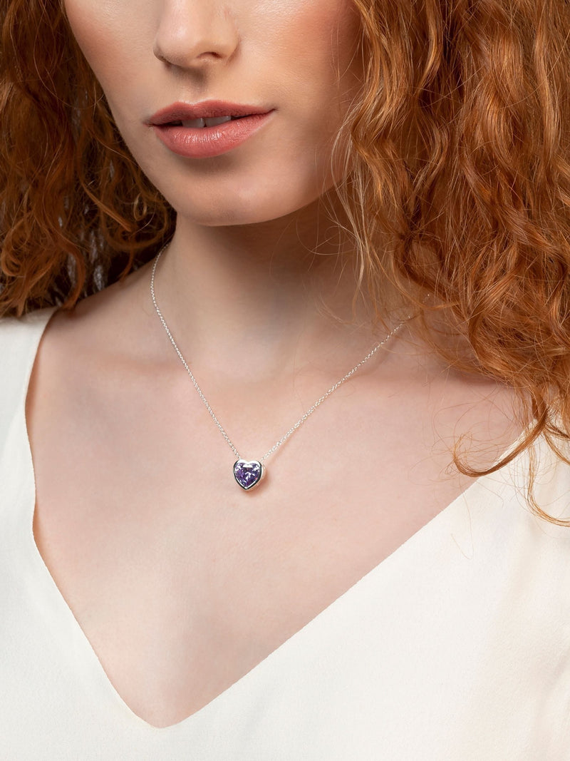 Radley Silver Sterling Ladies Light Amethyst Heart Necklace