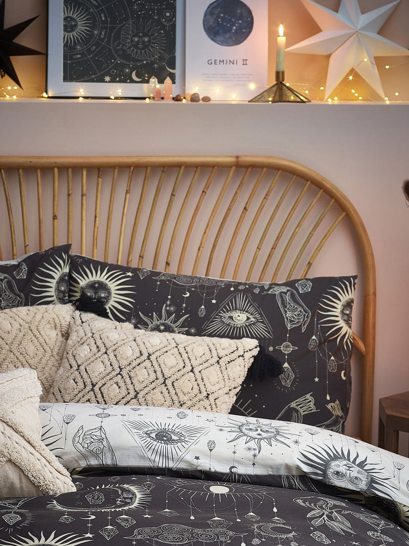 Furn charcoal cream constellation reversible duvet cover and pillowcase set - British product