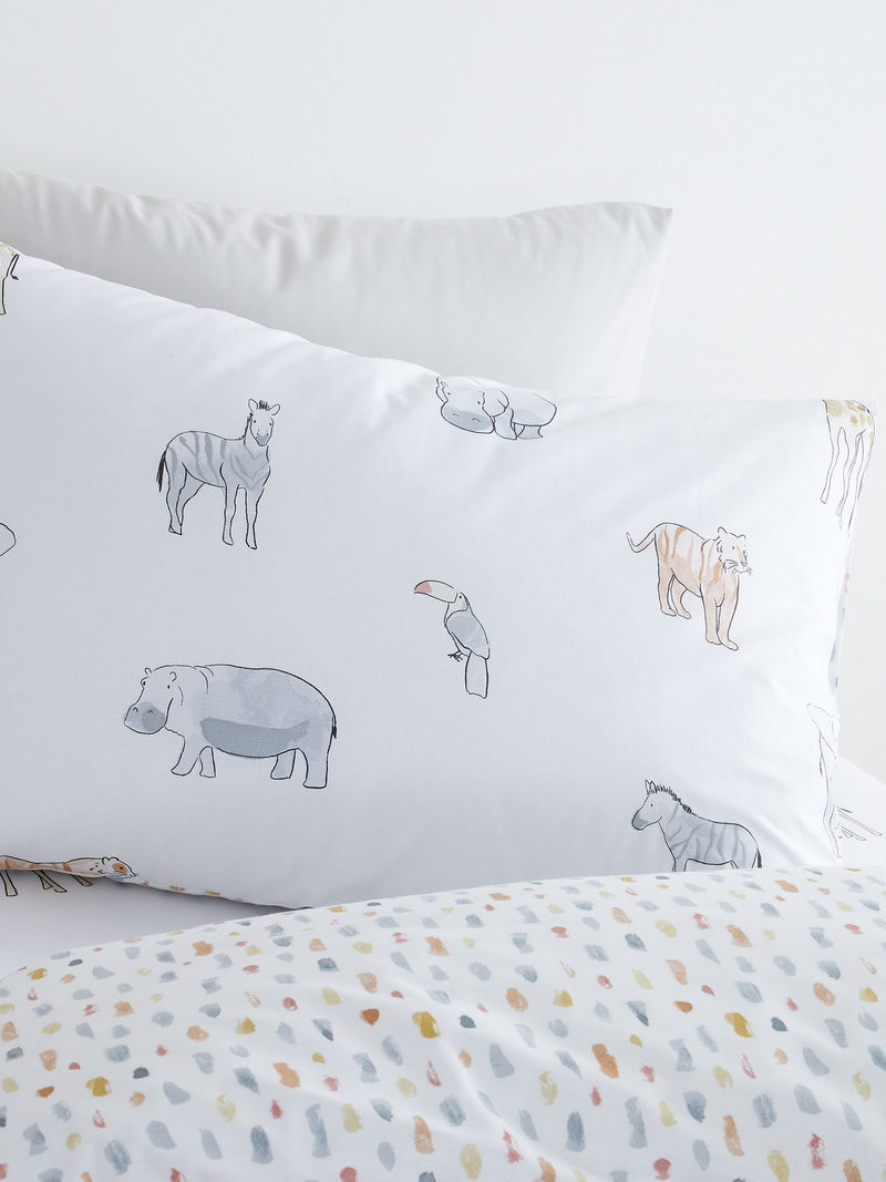 Bianca Kids Zoo Animals duvet cover and pillowcase set - British product