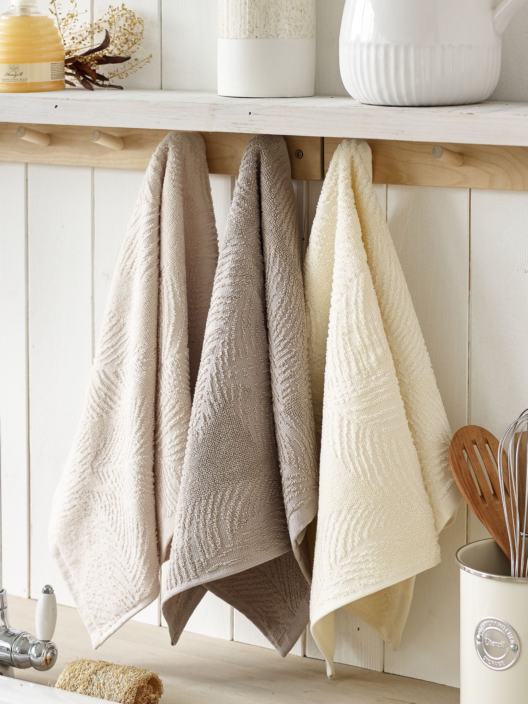 Set of 5 Natural Terry Set of 3 Tea Towels