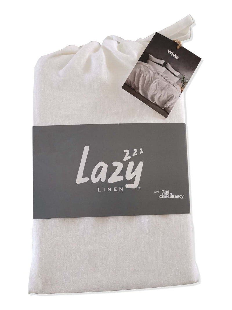 Lazy Linen white washed fitted sheet, UK version
