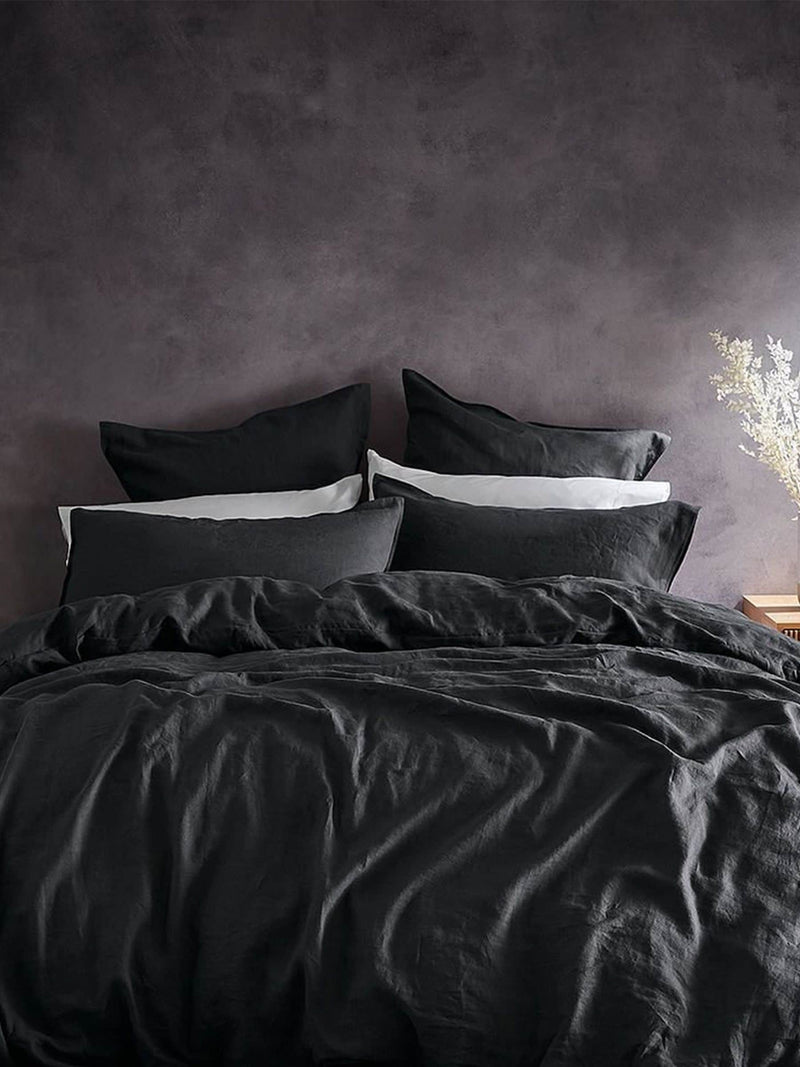 Lazy Linen grey washed duvet cover, UK version