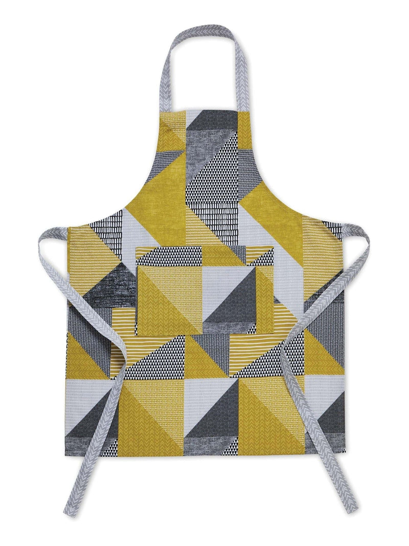 Catherine Lansfield Yellow Larsson Geo apron 70 x 80cm - British product