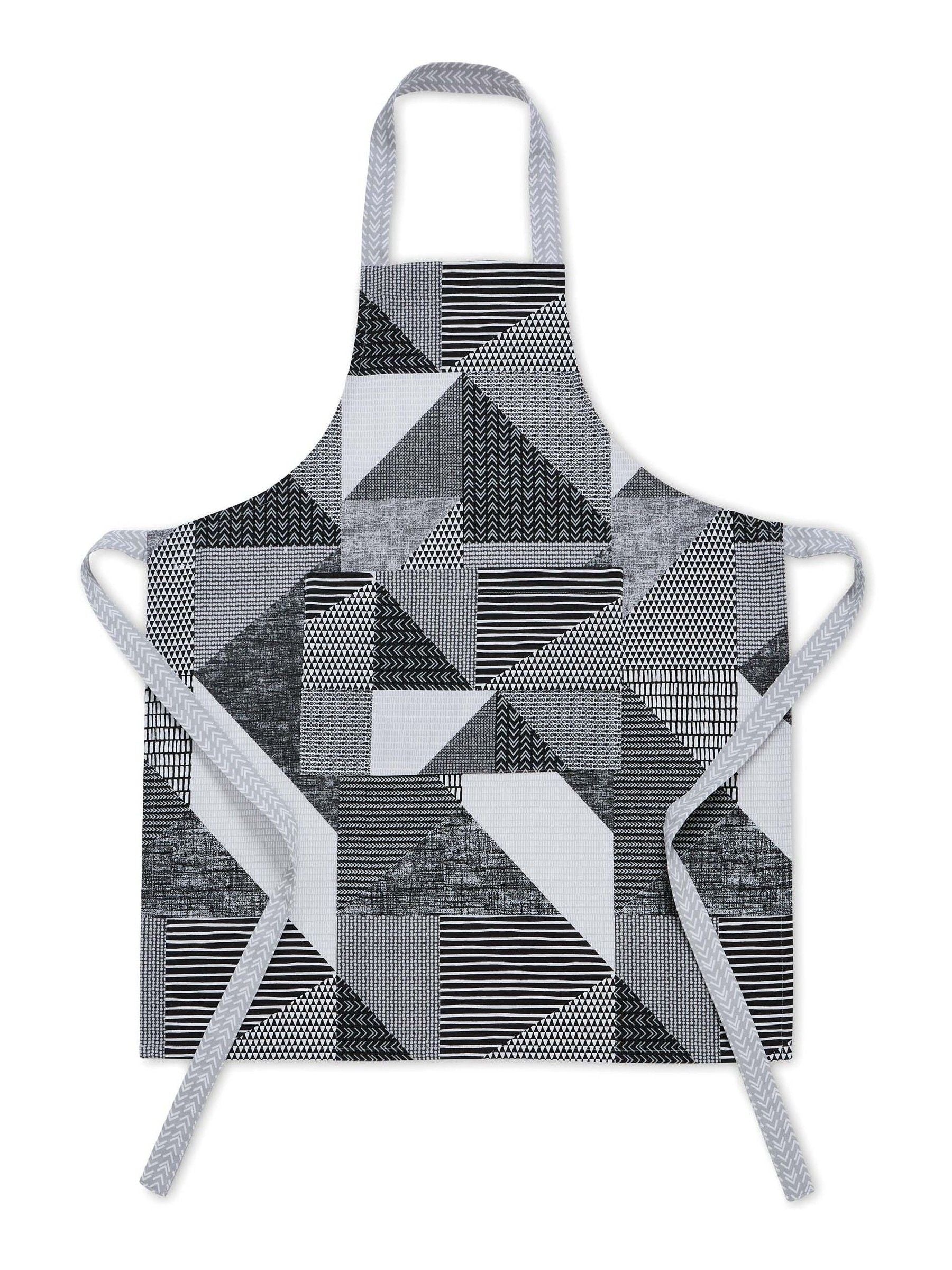 Catherine Lansfield Grey Larsson Geo apron 70 x 80cm - British product