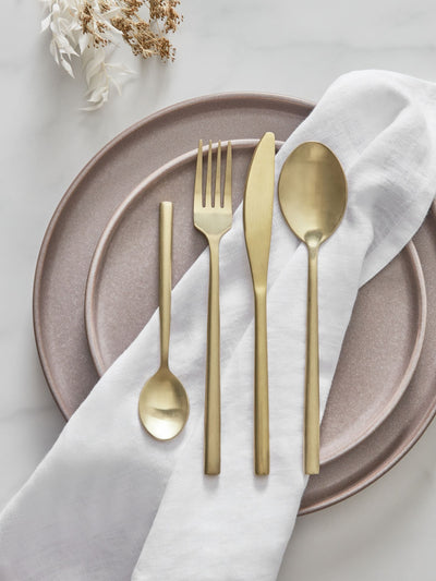 Gold Valencia 16pc Stainless Steel Cutlery Set