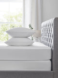 White easy-care polycotton fitted sheet 2-pack (British brand)