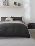 Charcoal grey duvet cover and pillowcase set - British product