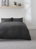 Charcoal grey duvet cover and pillowcase set - British product