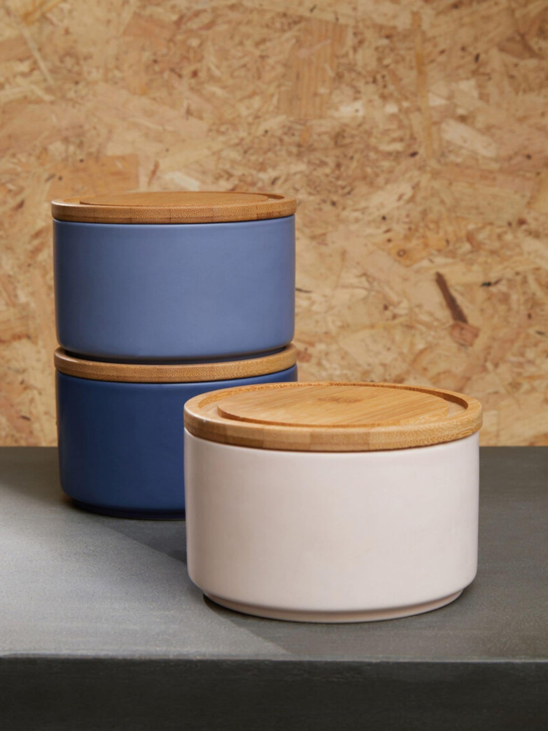 Premier Blue Fenwick storage canisters set of 3, UK version