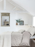 Morris & Co. Pebble Grey Jacquard Duvet Cover, imported from the UK