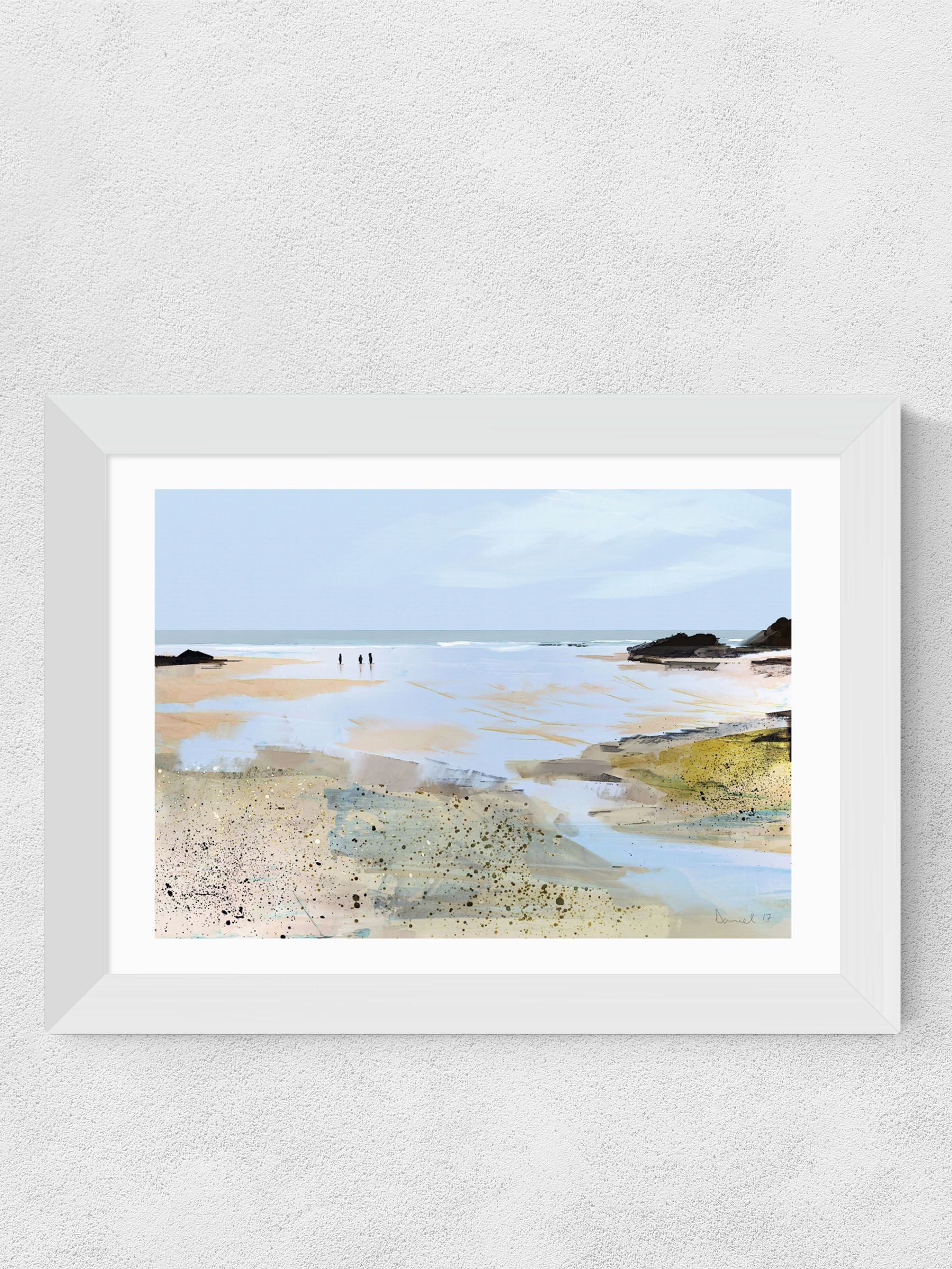East End Prints blue sea view framed art print - British product