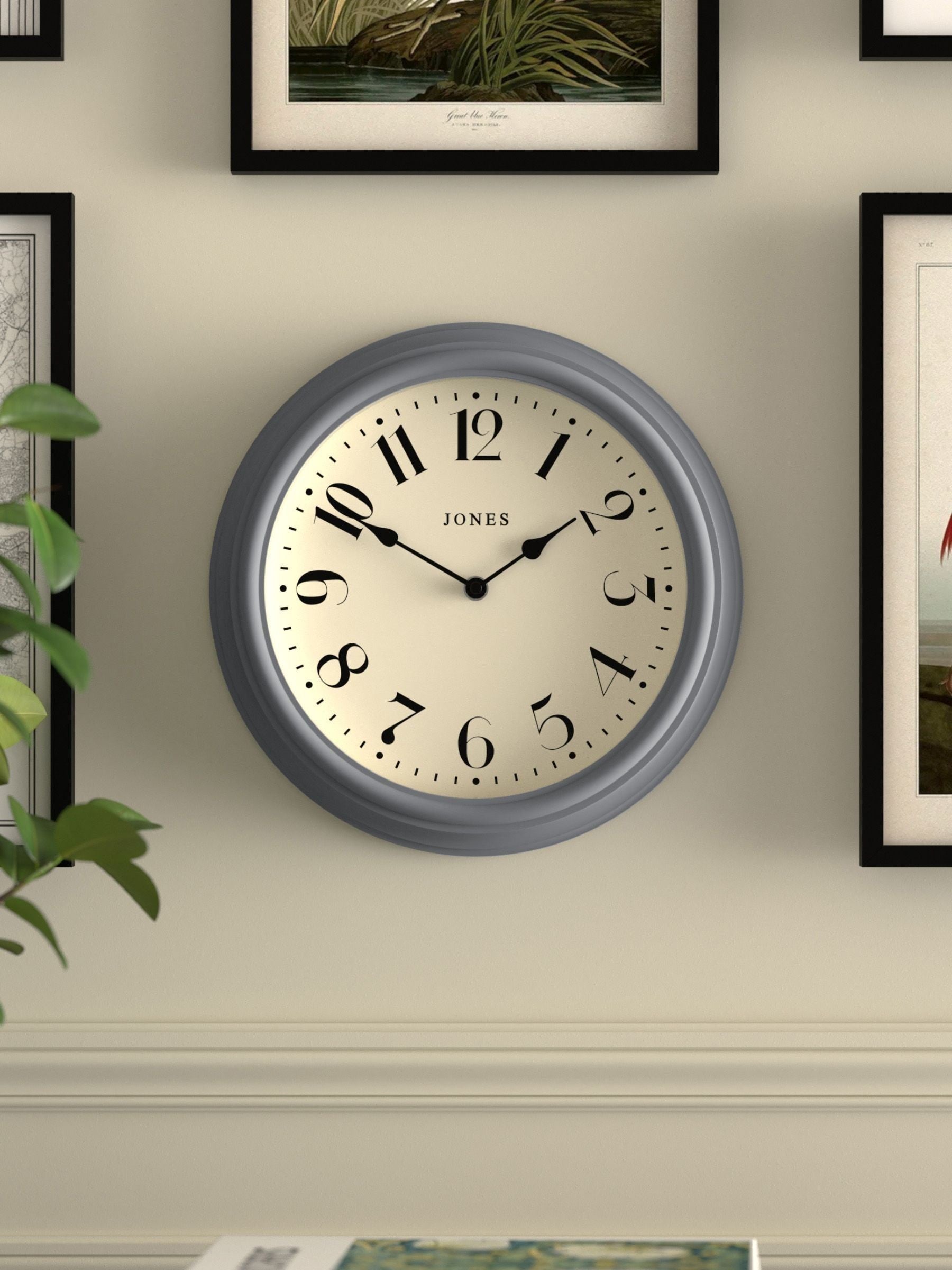 Jones Clocks French Navy Blue wall clock 30.5cm diameter, UK version