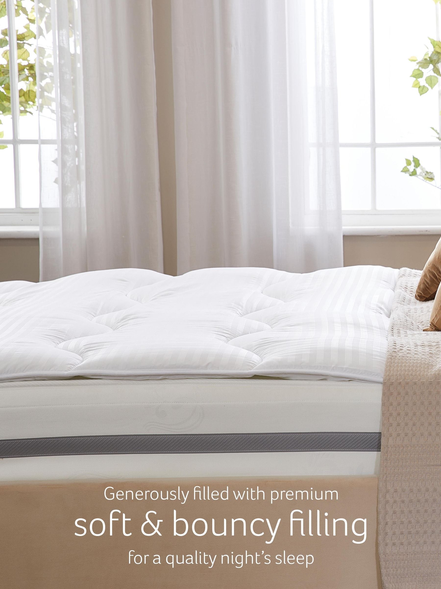 Snuggledown quilted hotel luxury deep fit mattress protector (British brand)