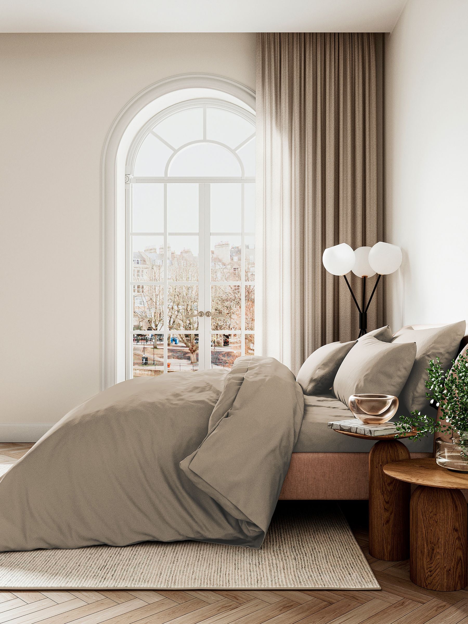 Bedeck of Belfast Truffle bed sheet - British product
