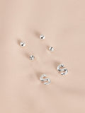 Silver tone initial stud earrings pack (British brand)