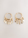 Gold tone mini charm hoop pierced earrings, UK version