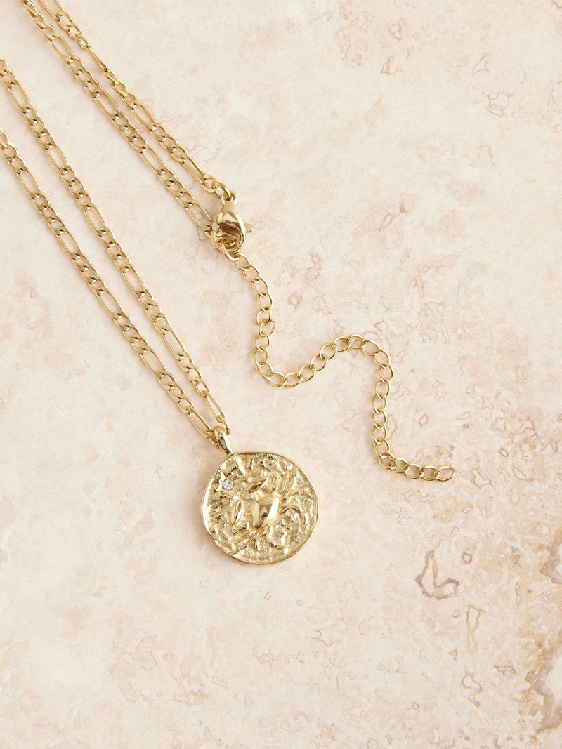 Gold tone waterproof stainless steel zodiac necklace, UK version