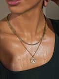 Gold tone waterproof stainless steel zodiac necklace, UK version