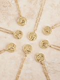 Gold tone waterproof stainless steel zodiac necklace, UK version
