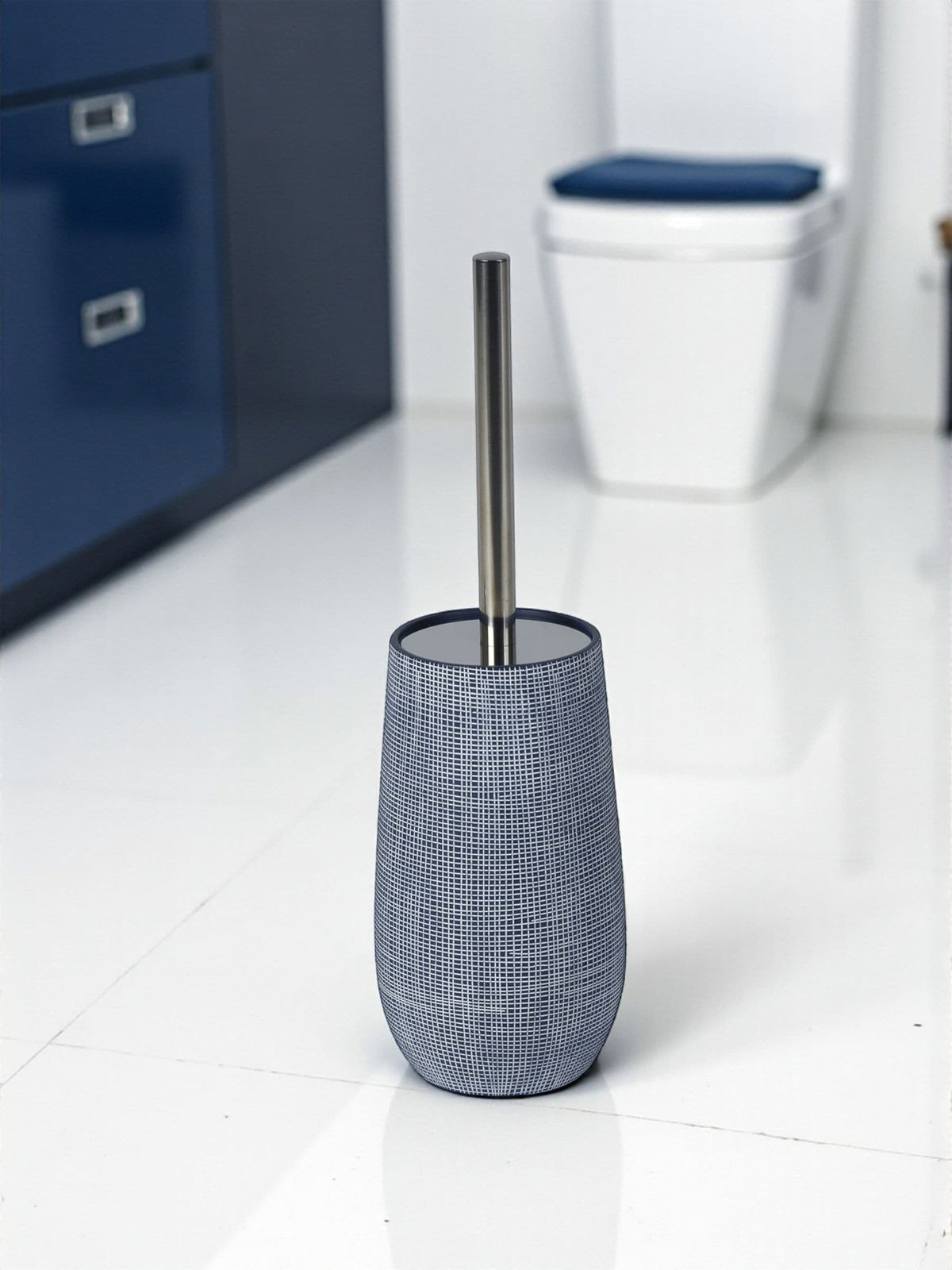 Showerdrape Navy Denim Collection Toilet Brush