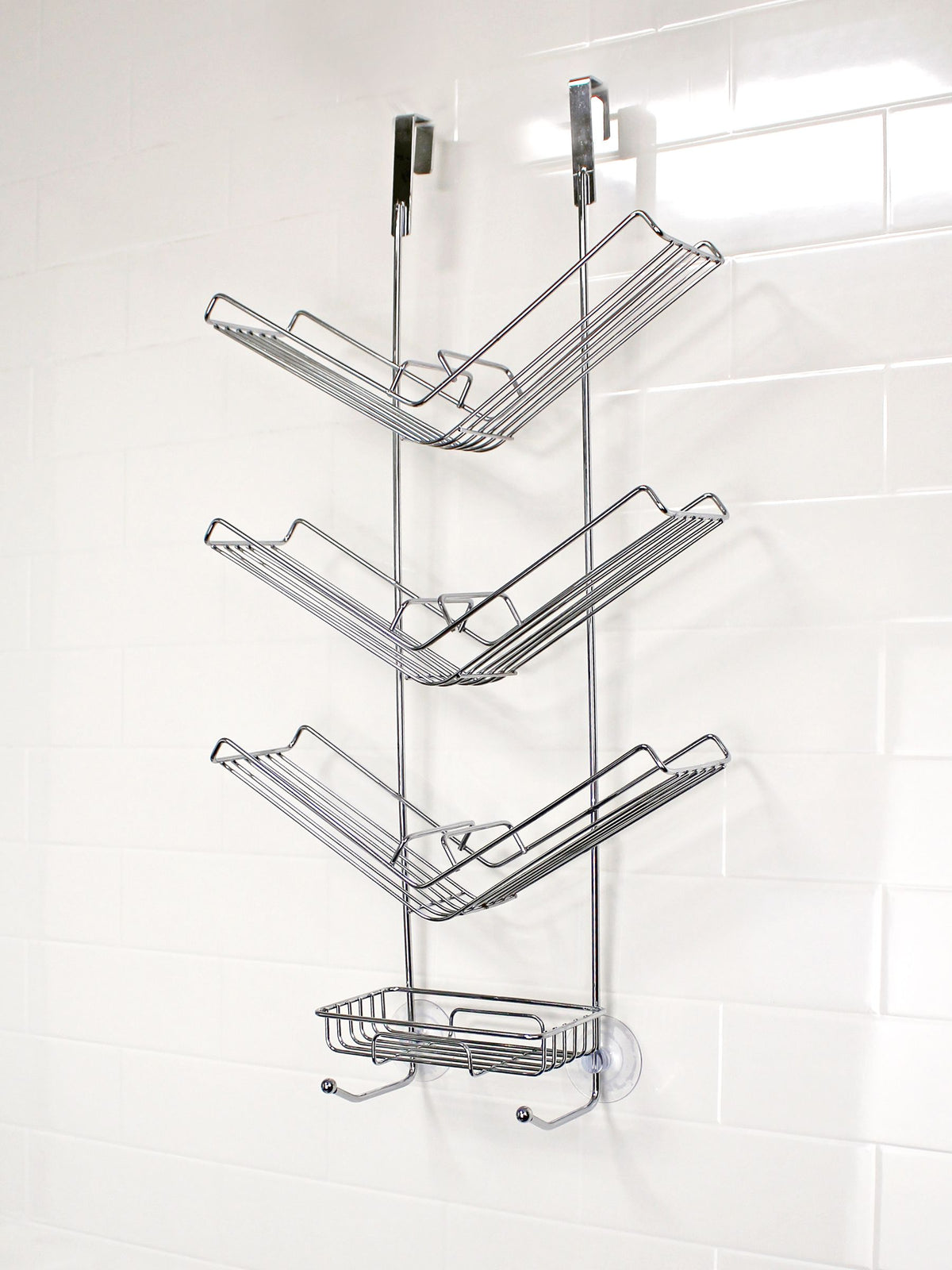 Showerdrape Silver Atrium shower caddy (British brand)