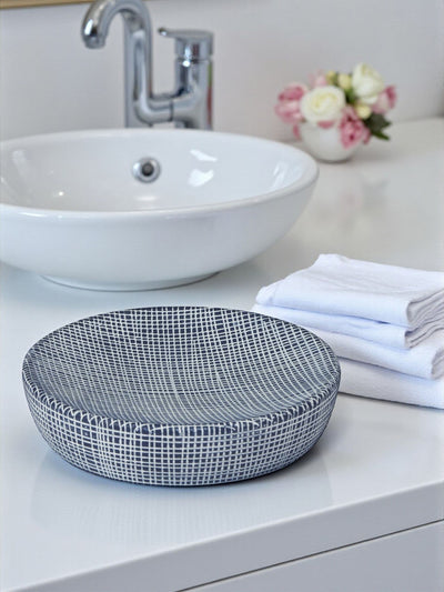طبق صابون Showerdrape Navy Denim Collection