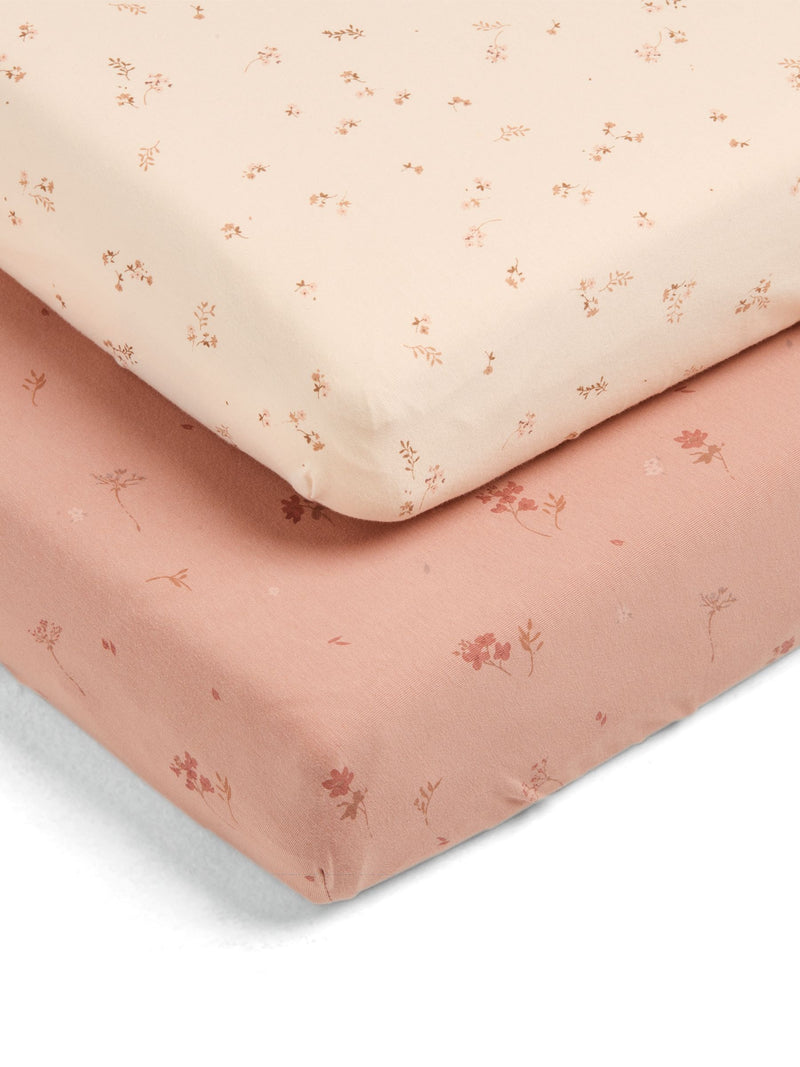 Mamas & Papas Wildflower Pink fitted sheets, imported from the UK