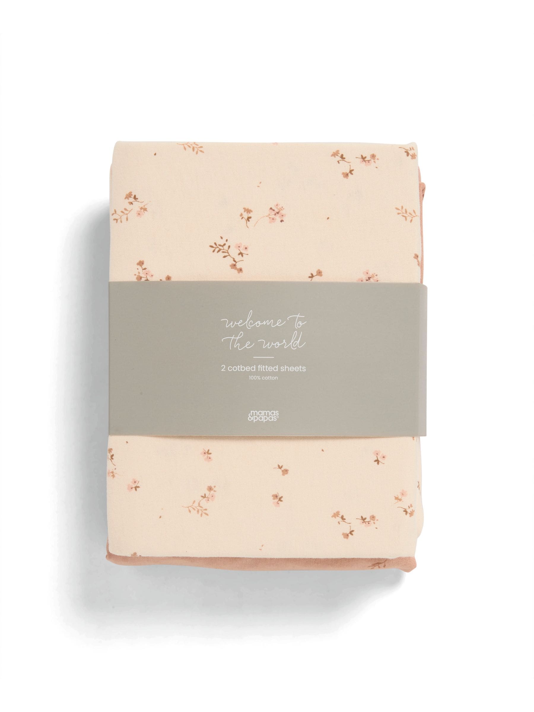 Mamas & Papas Wildflower Pink fitted sheets, imported from the UK