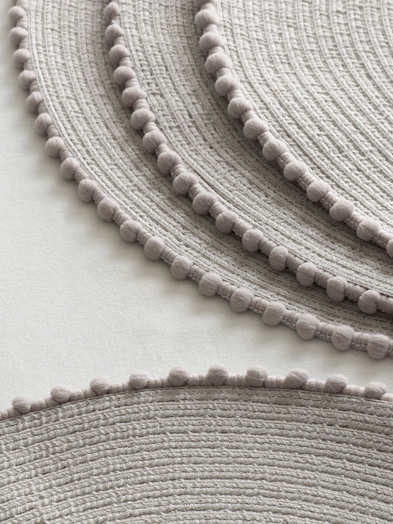 Set of 4 Charcoal Grey Pom Pom Placemats