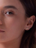 Estella Bartlett silver tone cubic zirconia star stud crawler earrings - British product