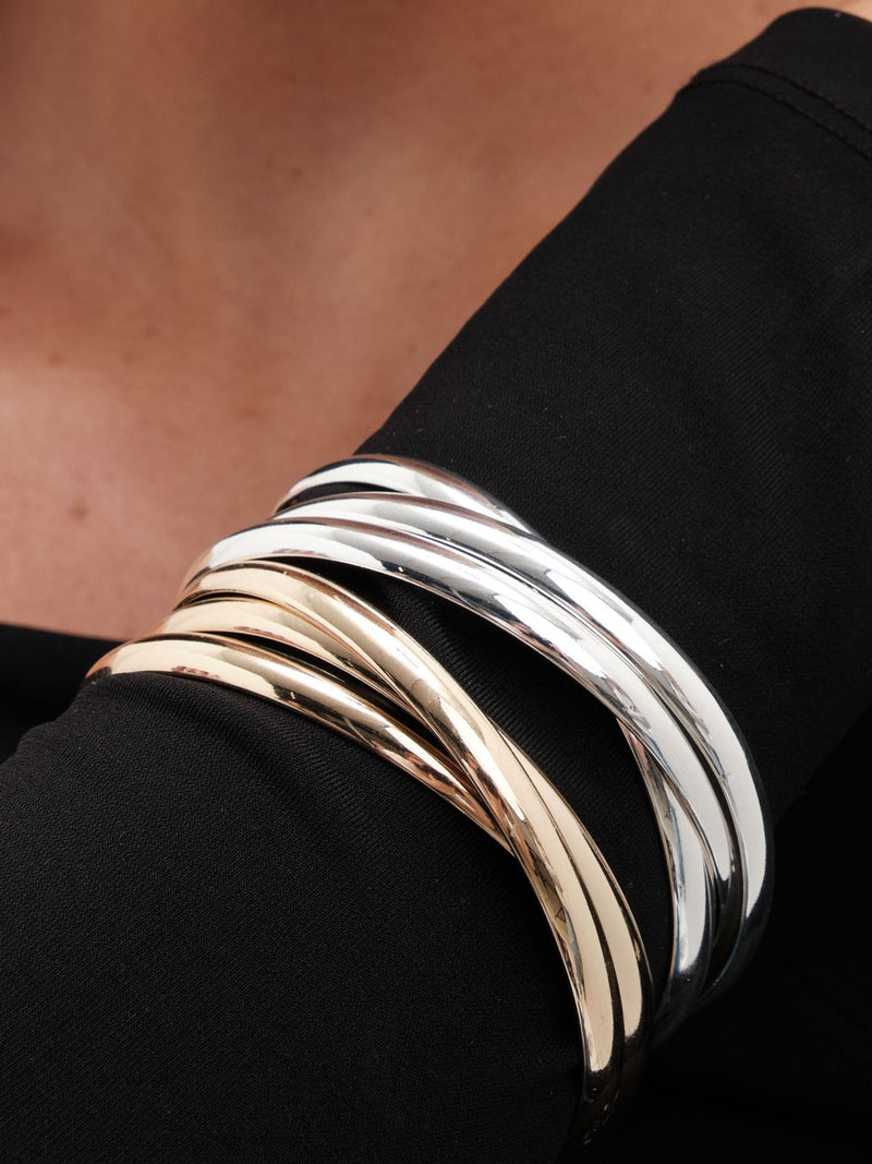 Jon Richard Silver Tone Interlock Bangle 20mm x 75mm, UK version