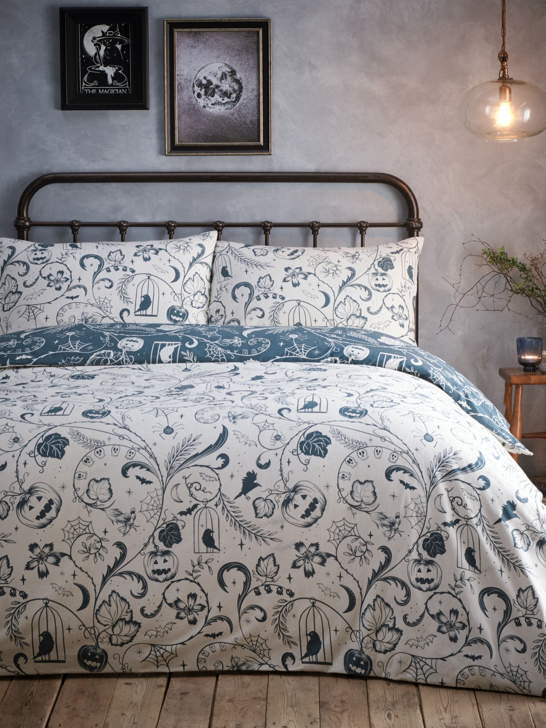 Furn Blue/Grey Spellbound duvet cover and pillowcase set - British product