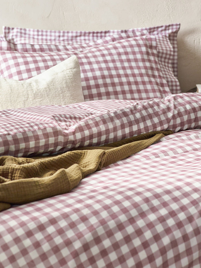 Barton Check cotton duvet cover and pillowcase set (British brand)