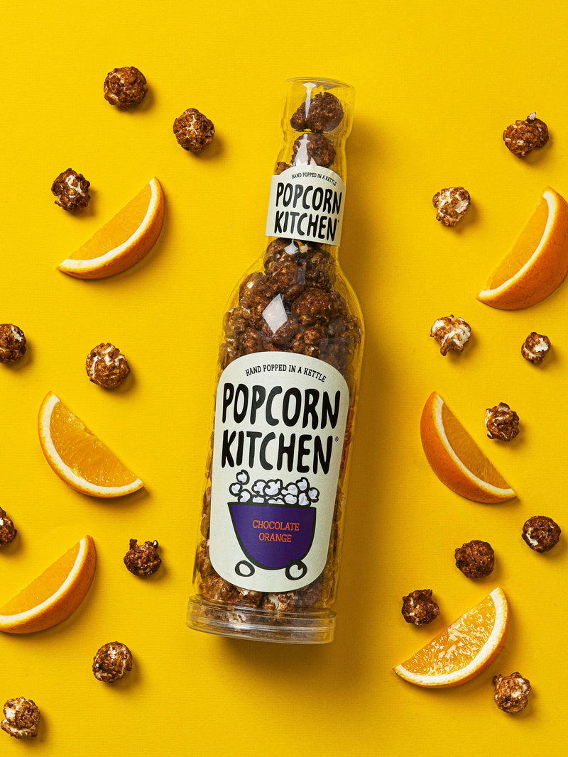 Popcorn Kitchen gourmet popcorn gift bottles triple pack, imported from the UK
